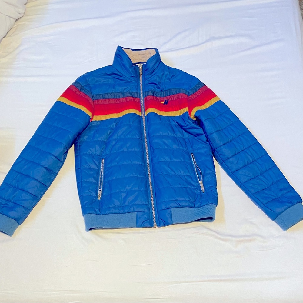 Aviator Nation 5 stripe blue jacket